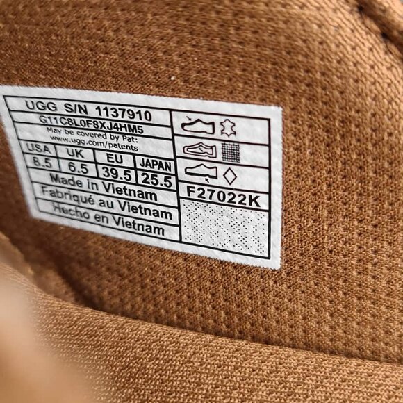 UGG Goldenstar Cross Slide size 8.5 Chestnut Suede NIB! NEW! - Picture 4 of 13